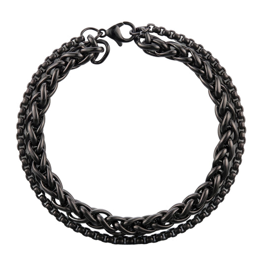 SHADOW FUSION - 8mm Titanium Steel Bracelet with Lobster Clasp for Men & Boy 8 inch