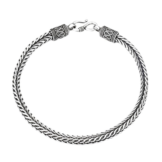 WHEAT LINK - 5mm Titanium Steel Bracelet with S-Hook for Men & Boy 9 inch