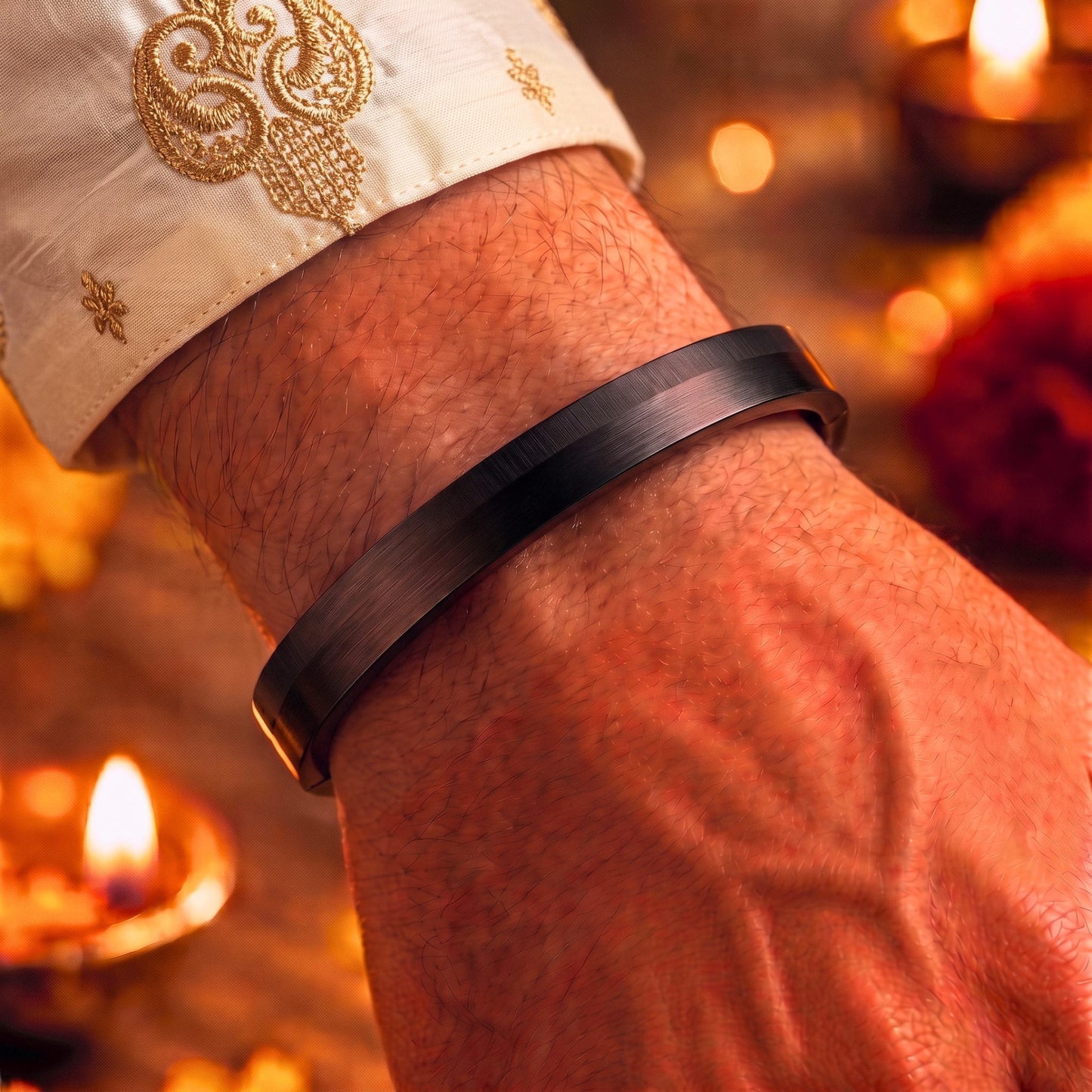 The Perfect Rakhi Gift For Every Brother – NIGHTLINE BLACK - Premium Stainless Steel Bracelet With Timeless Style (8 Inch)