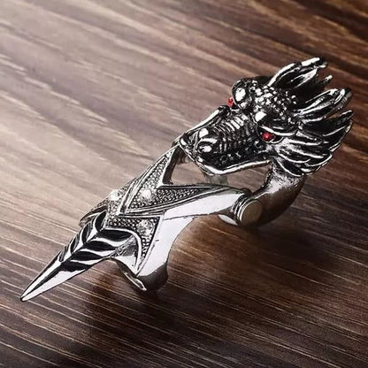 THE MEN THING Ring for Men - Gothic Knuckle Joint Full Finger Ring for Men & Boys