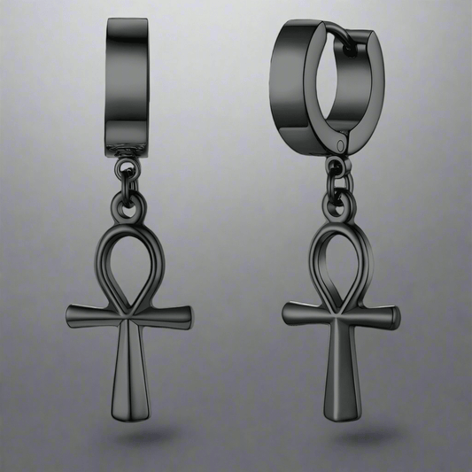 ANKRYX BLACK - Titanium Steel Stud Earrings for Men & Boys (2 Pcs) - THE MEN THING
