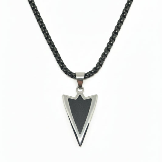 ARROWHEAD - 28mm Pure Titanium Steel Pendant with 24inch Round Box 5mm Chain for Men & Boys - THE MEN THING