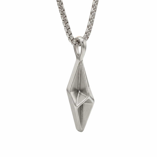 AUREL PRISM - 12mm Titanium Steel Pendant with 23inch Round Box 4mm Chain for Men & Boys - THE MEN THING