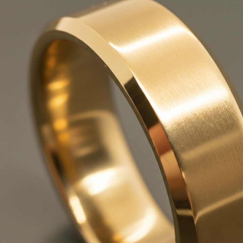 AZURE CORE - GOLDEN - Pure Stainless Steel Men’s Golden - Plated Ring (Size : 17-22-26) — Rings for Men | THE MEN THING