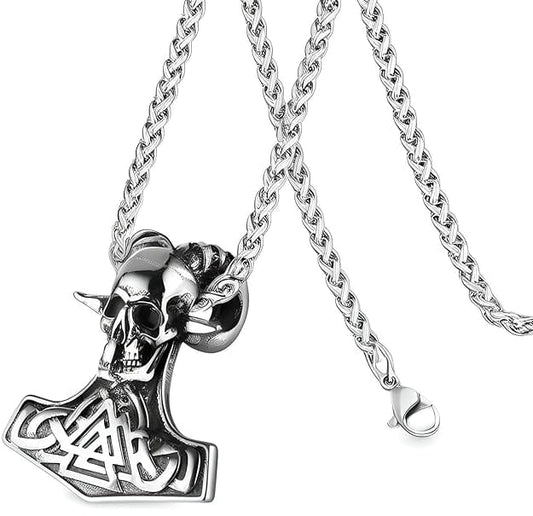 BAPHOMET - Pure 316L Stainless Steel Vintage Viking Pendant with with 29 inch Chain for Men & Boys — SS Pendant/ Necklace for Men | THE MEN THING