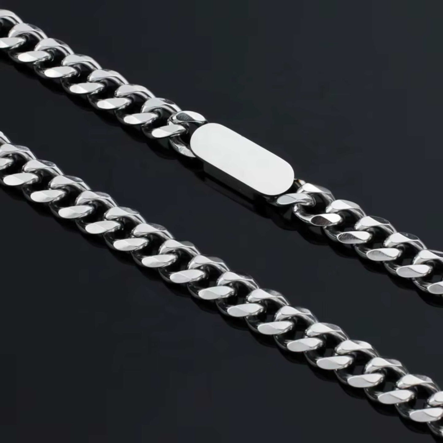BAR LINK - 8mm Pure Stainless Steel 18 to 20inch Adjustable Cube Chain for Men & Boys — SS Pendant/ Necklace for Men | THE MEN THING