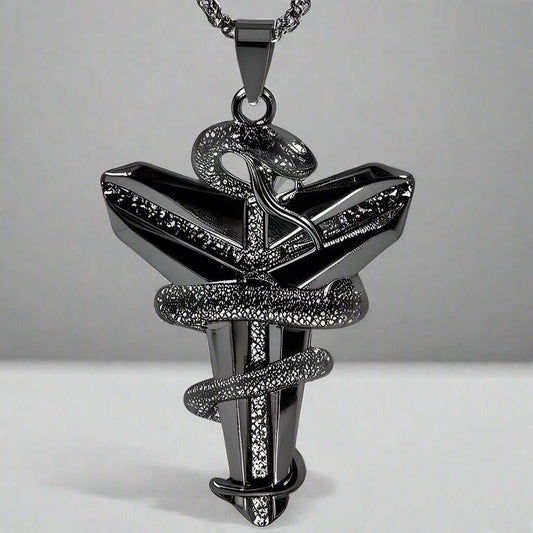 BLACK MAMBA - Alloy Pendant with Pure Stainless Steel 24inch Round box Chain, European trending Style for Men & Boy — SS Pendant/ Necklace for Men | THE MEN THING