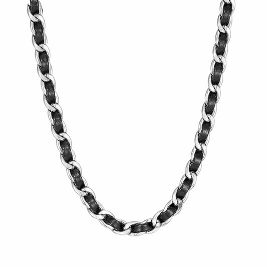 BLACKFORGE - 9mm Pure Stainless Steel Curb 19 inch Chain for Men & Boys - THE MEN THING