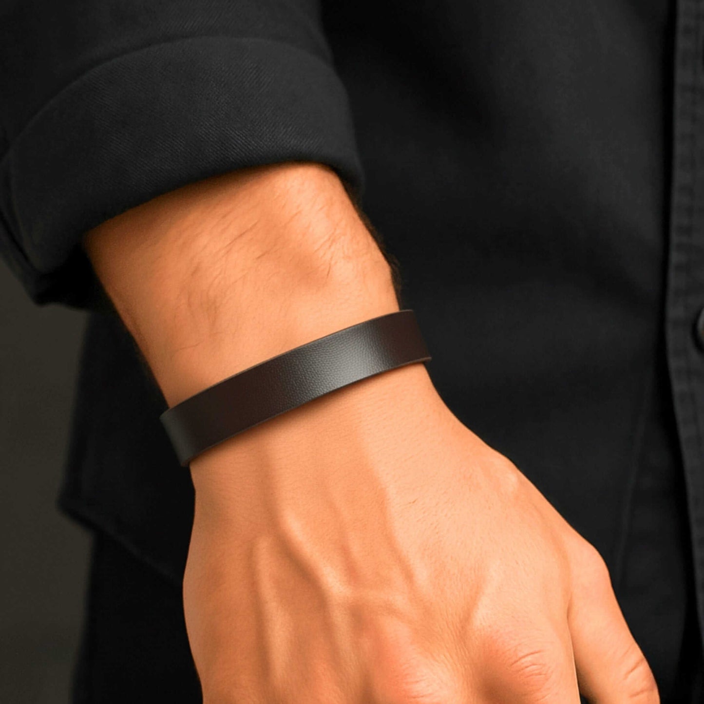 BLAZEFIT BROWN STRAP - 18mm Genuine Leather Bracelet with Stainless Steel Stud button Closure for Men & Boys (6.6-7.1-7.6 inch) — Leather Bracelet for Men | THE MEN THING