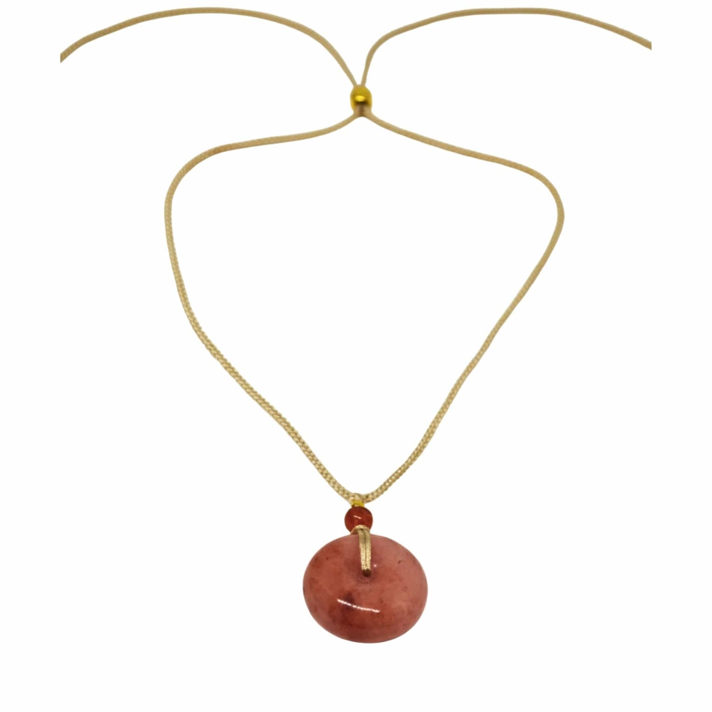 BLUSHSTONE AMULET – 1-Inch Natural Crystal Pendant with Adjustable Rope for Men & Boys - THE MEN THING