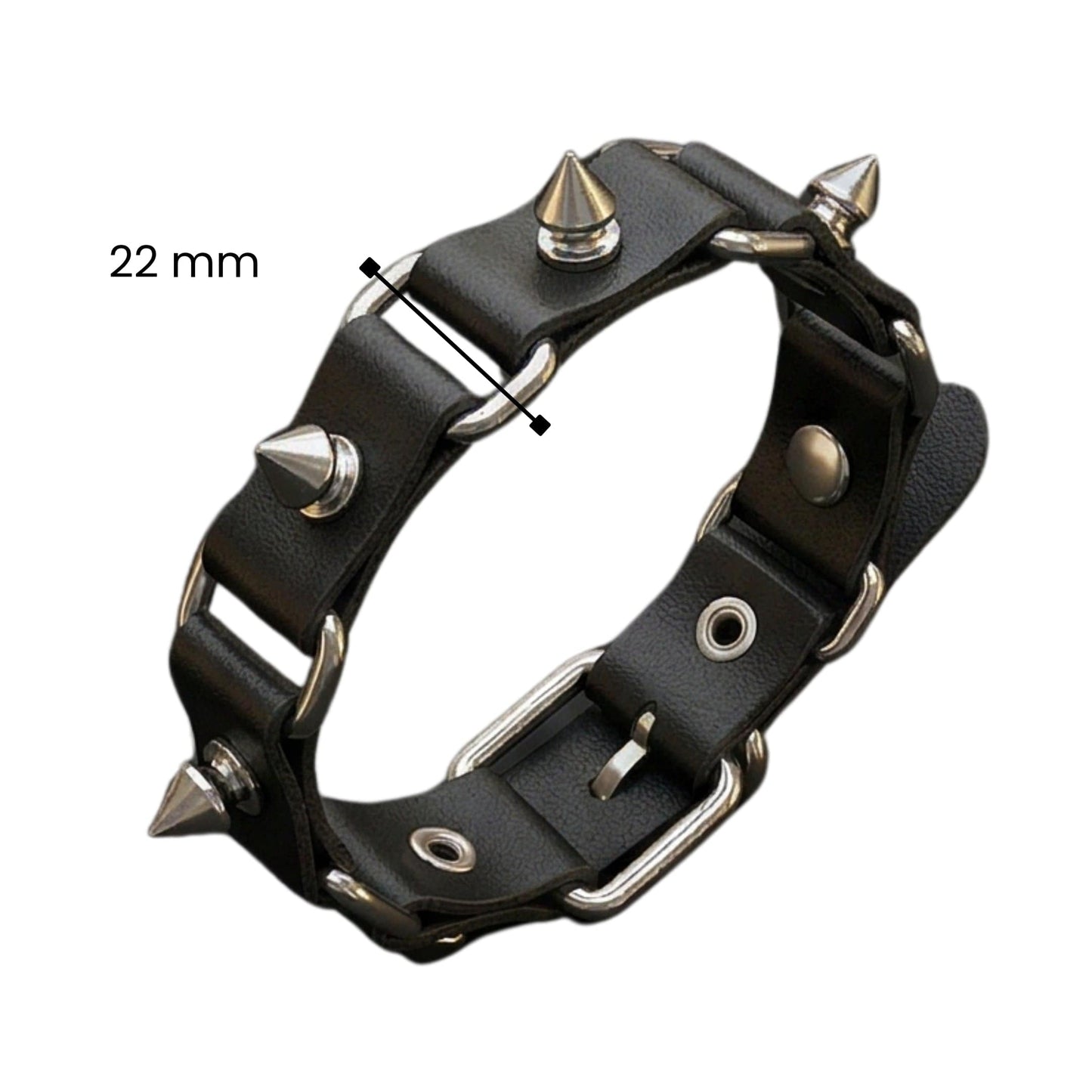 BOLD SPIKED - 23 mm Genuine Leather Adjustable Bracelet for Men & Boys (8 to 9 inch) — Leather Bracelet for Men | THE MEN THING