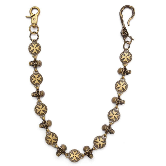 BONE STAR - Antique Bronze 12mm Titanium Steel Skull Heavy Biker Chain for Jeans with Lobster Clasps for Men & Boys - 20 inch — Biker Fashion for Men | THE MEN THING