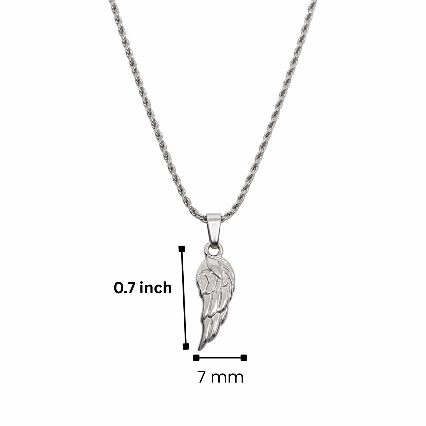 CELESTIAL GUARDIAN - STEEL - 0.7mm Pure Titanium Steel Pendant with 21inch Rope 2mm Chain for Men & Boys — SS Pendant/ Necklace for Men | THE MEN THING