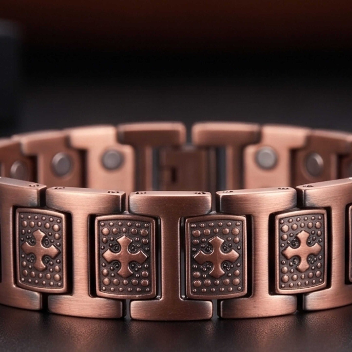 CELTIC CROSS - 16mm Magnetic Copper Bracelet with Open Box Clasps for Men & Boys (8.5 inch) — Steel Bracelets for Men | THE MEN THING