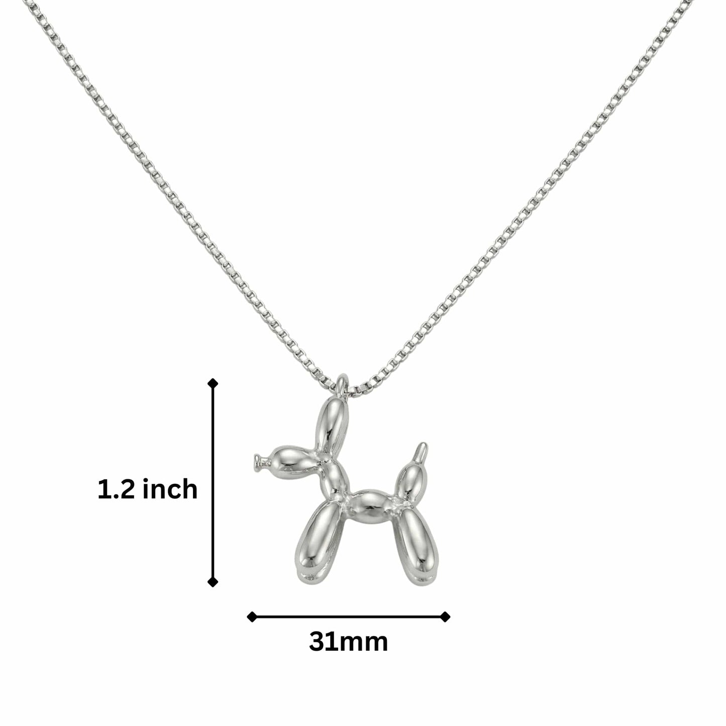 CHROME DOG - 31mm Pure Titanium Steel Pendant with 27inch Round Box 4mm Chain for Men & Boys — SS Pendant/ Necklace for Men | THE MEN THING