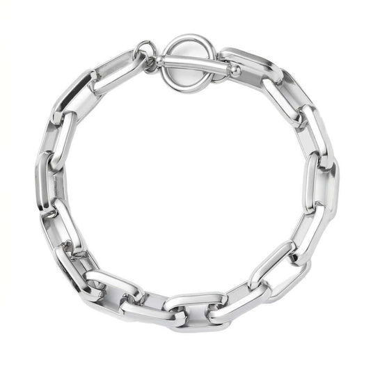 CIRCLELINK - 11mm Stainless Steel , 6.5 to 8 inch Toggle Clasp Bracelet for Men & Boys — Bead Bracelets for Men | THE MEN THING