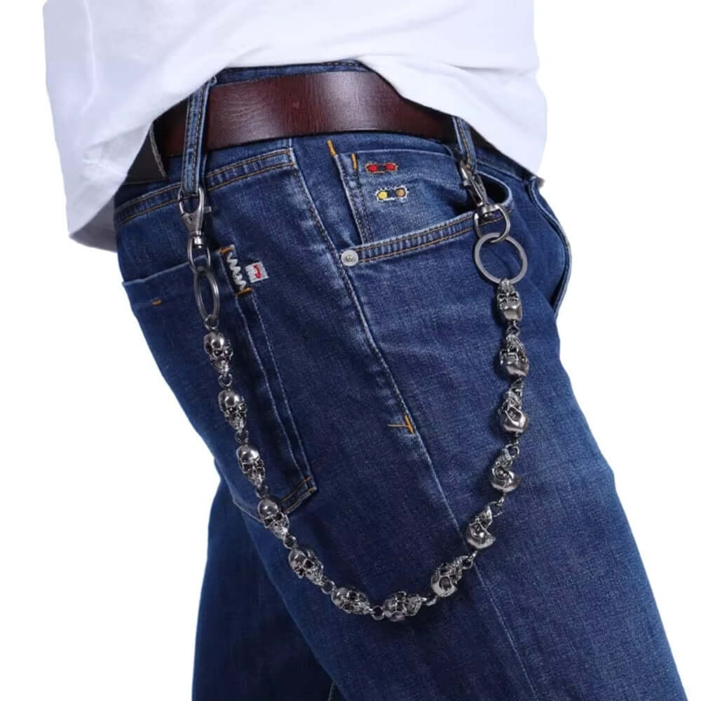 CLASSIC SKULL - Antique Steel 15mm Titanium Steel Heavy Biker Chain for Jeans with Lobster Clasps for Men & Boys - 23 inch — Biker Fashion for Men | THE MEN THING
