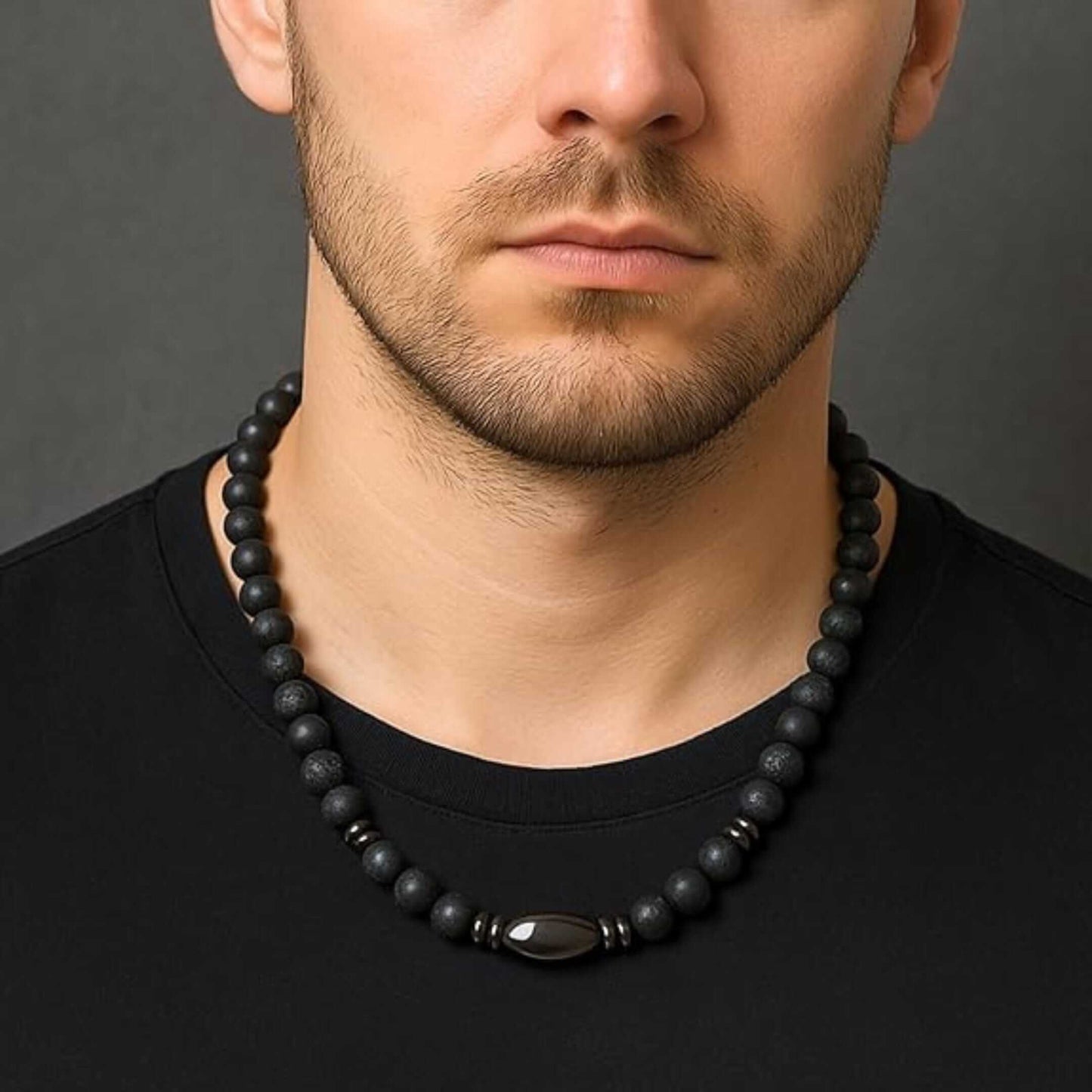 COMBO — NOIR VAULT Wooden Beads Bracelet × FENRIK Beads Necklace — Pearl / Bead Necklace for Men | THE MEN THING