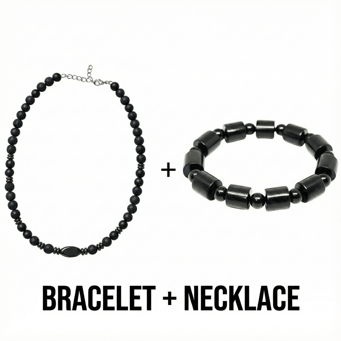 COMBO — NOIR VAULT Wooden Beads Bracelet × FENRIK Beads Necklace - THE MEN THING