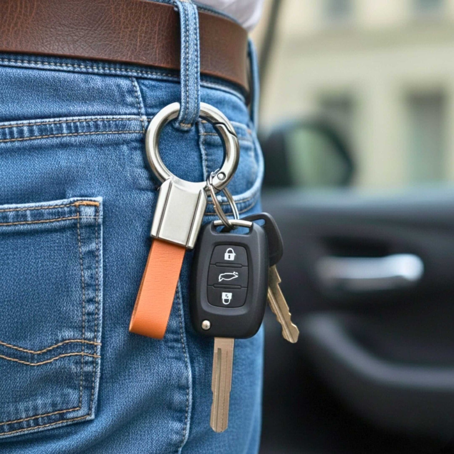 CORE LOOP - BROWN - Stainless Steel Keychain for Men & Boy — KeyChains for Men | THE MEN THING