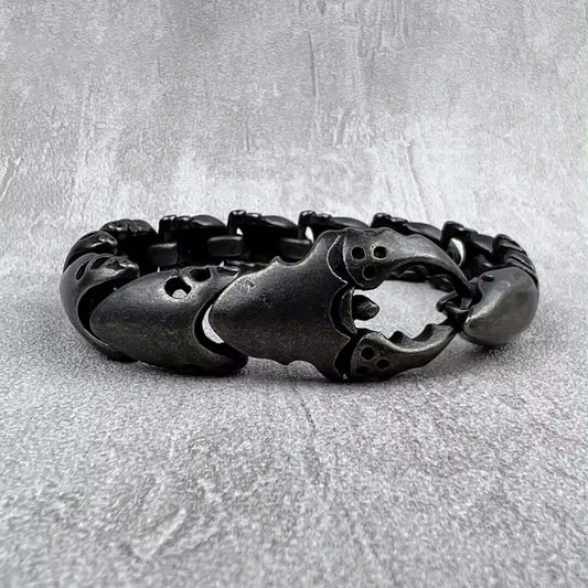 CRABCUFF - 22mm Pure Titanium Steel Bracelet, Bracelet with hook buckle for Men & Boy (8inch) - THE MEN THING