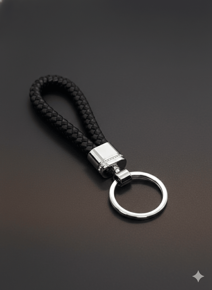 CRIMSON LOOP BRAIDED - BLACK - Stainless Steel Keychain for Men & Boy — KeyChains for Men | THE MEN THING