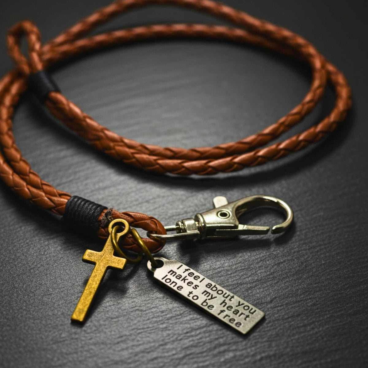 CROSSLOOM - Brown 8mm Genuine Leather Bracelet with Stainless Steel Lobster Clasp for Men & Boys (15 inch) — Leather Bracelet for Men | THE MEN THING