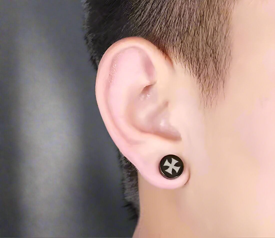 CRUCIBLE - Magnetic Non-Piercing Pure Titanium Steel Studs Earrings for Men & Boys (2 Pcs) — Nose & Ear Ring for Men | THE MEN THING