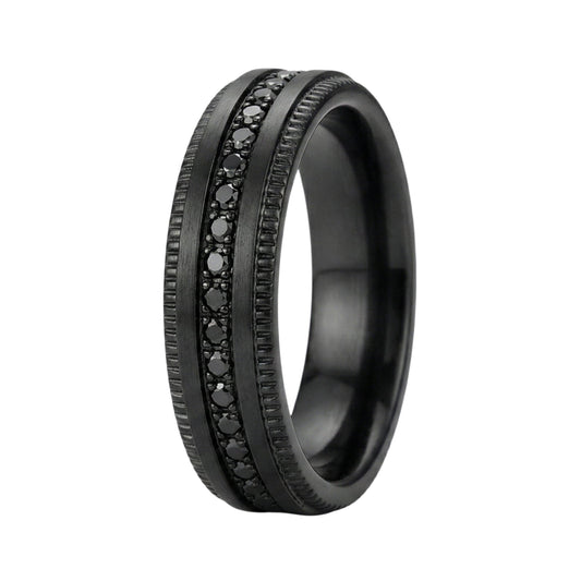 DARK CREST - Pure Stainless Steel Men’s Black-Plated Ring (Size : 17-22-27) - THE MEN THING