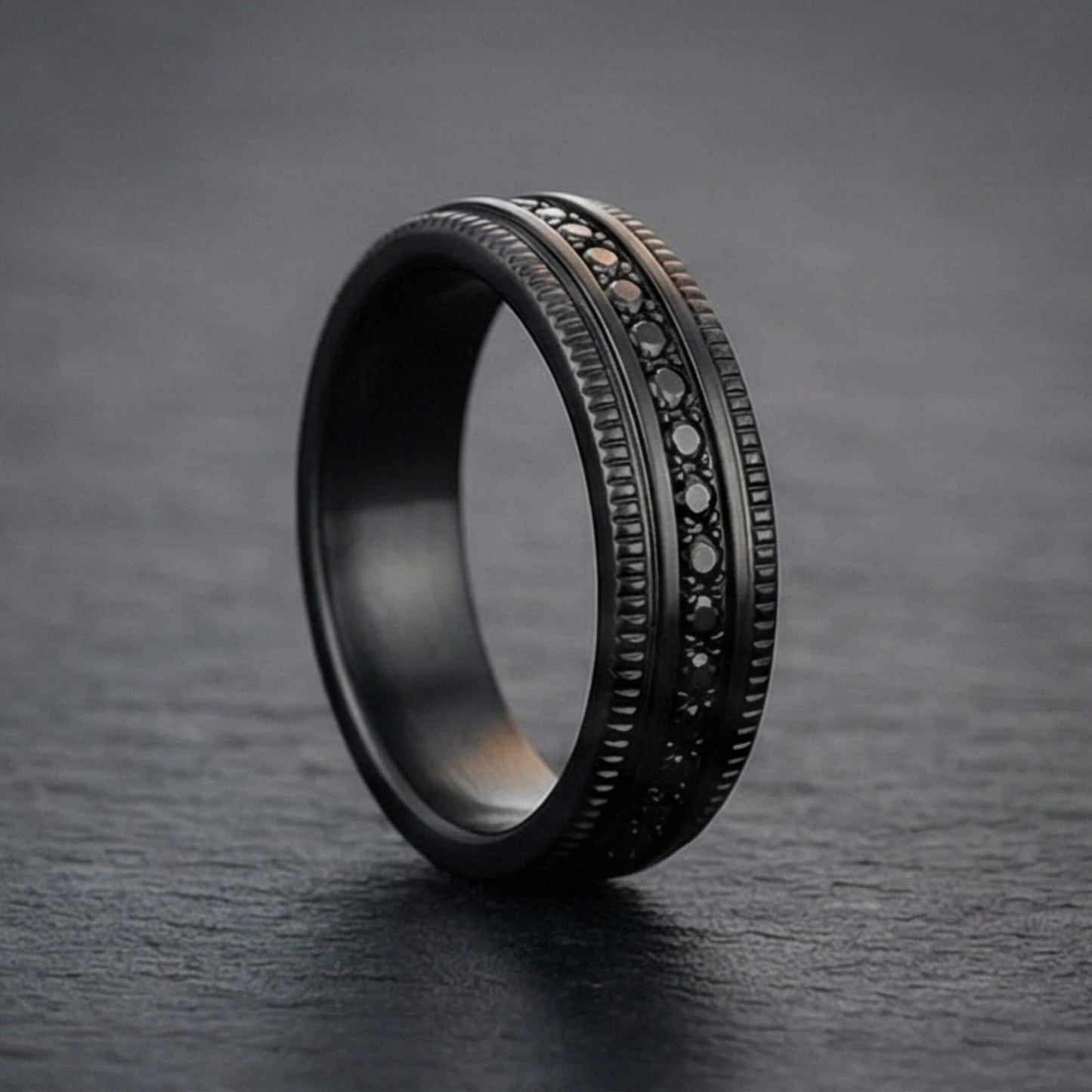DARK CREST - Pure Stainless Steel Men’s Black-Plated Ring (Size : 17-22-27) — Rings for Men | THE MEN THING