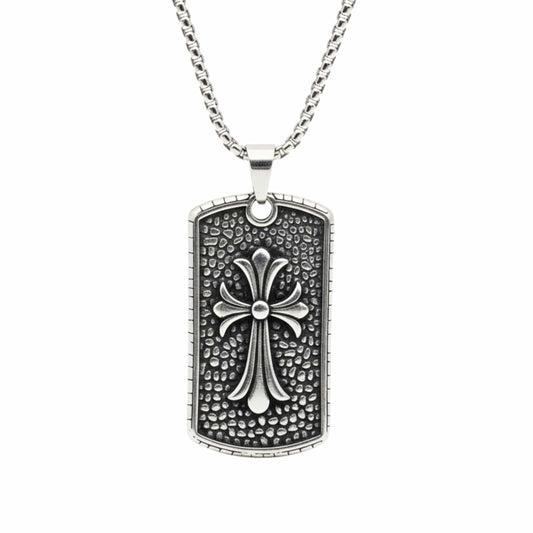 DIVINE FAITH - 31mm Titanium Steel Pendant with 24inch Round Box 4mm Chain for Men & Boys - THE MEN THING
