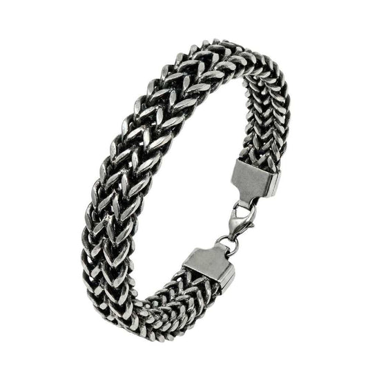 DOUBLE IRON LINK - 12mm Pure Titanium Steel Bracelet for Men & Boy (9 inch) - THE MEN THING