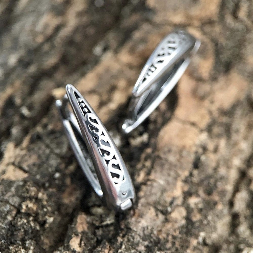 EVOSTUDS SILVER - Titanium Steel Hoop Earrings for Men & Boys (2 Pcs) - THE MEN THING