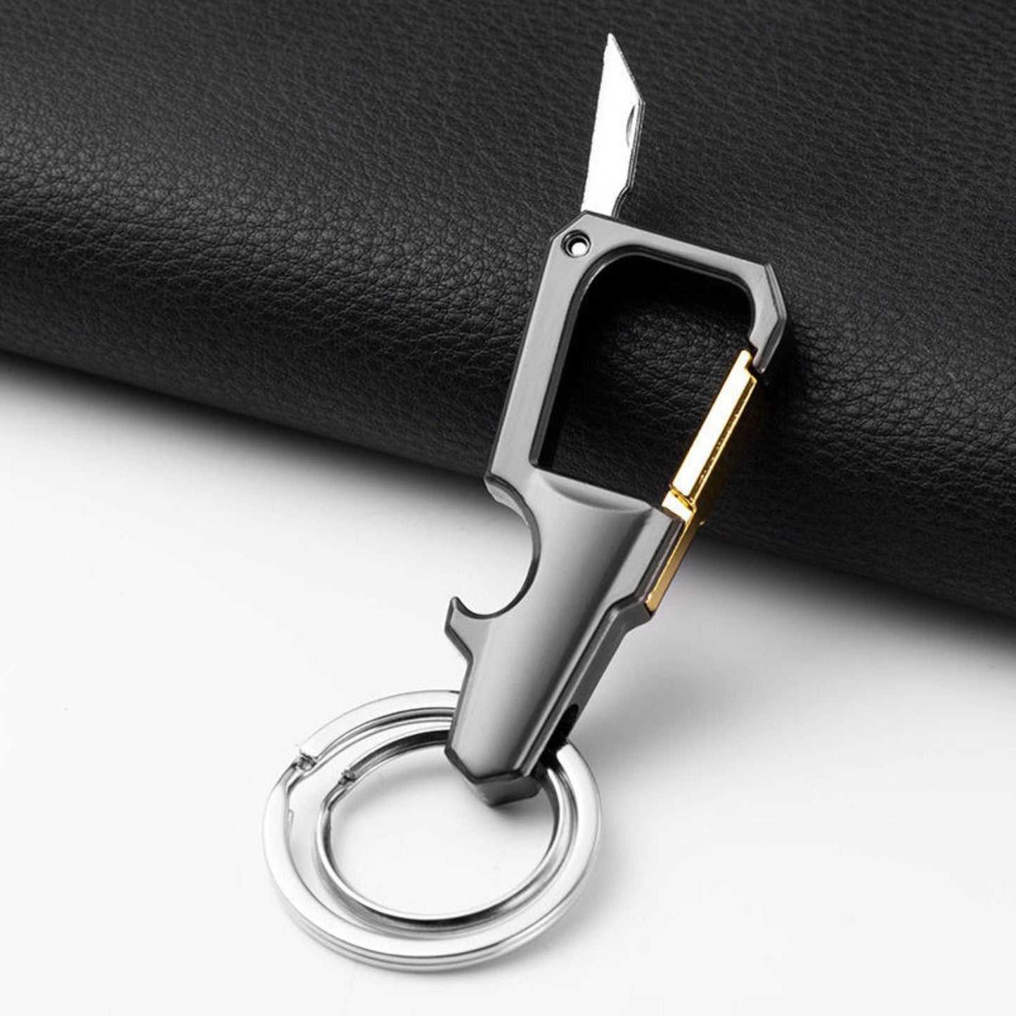 FLEXHOOK - GREY - Stainless Steel Keychain for Men & Boy - THE MEN THING