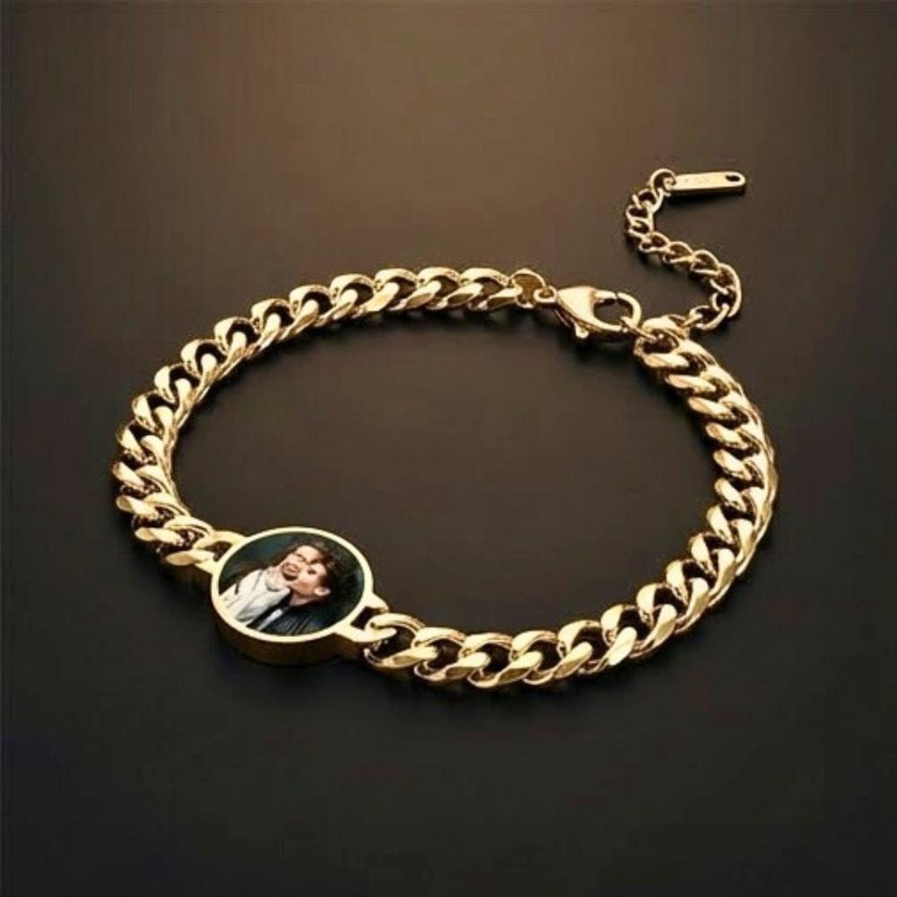 FOREVER GOLDEN MEMORY - Pure Titanium Steel Adjustable Bracelet for Men & Boys - THE MEN THING
