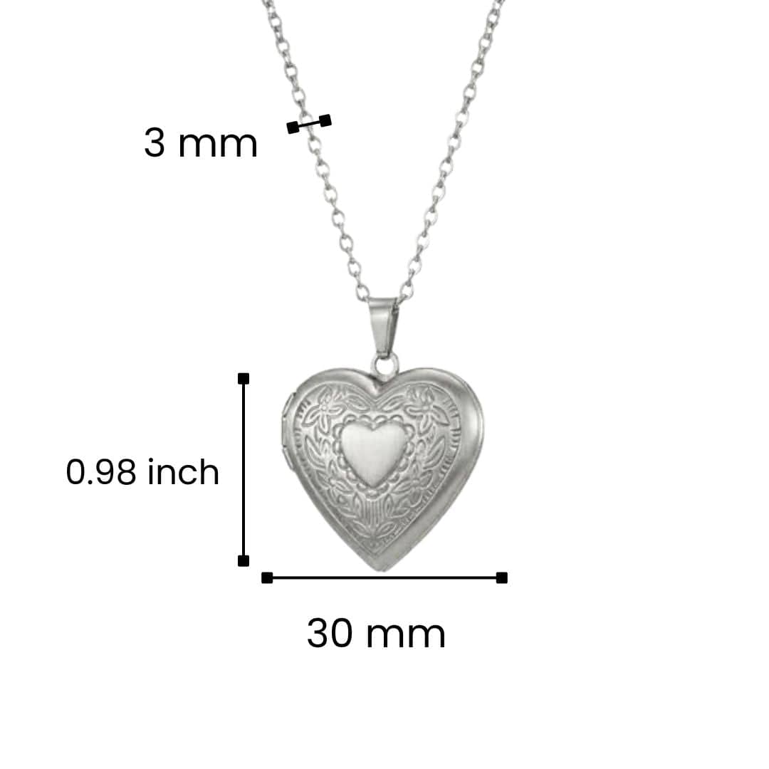 FOREVER HEART - Steel - Pure Titanium Steel Bar Pendant with 24inch Cuban Chain for Men & Boys - THE MEN THING