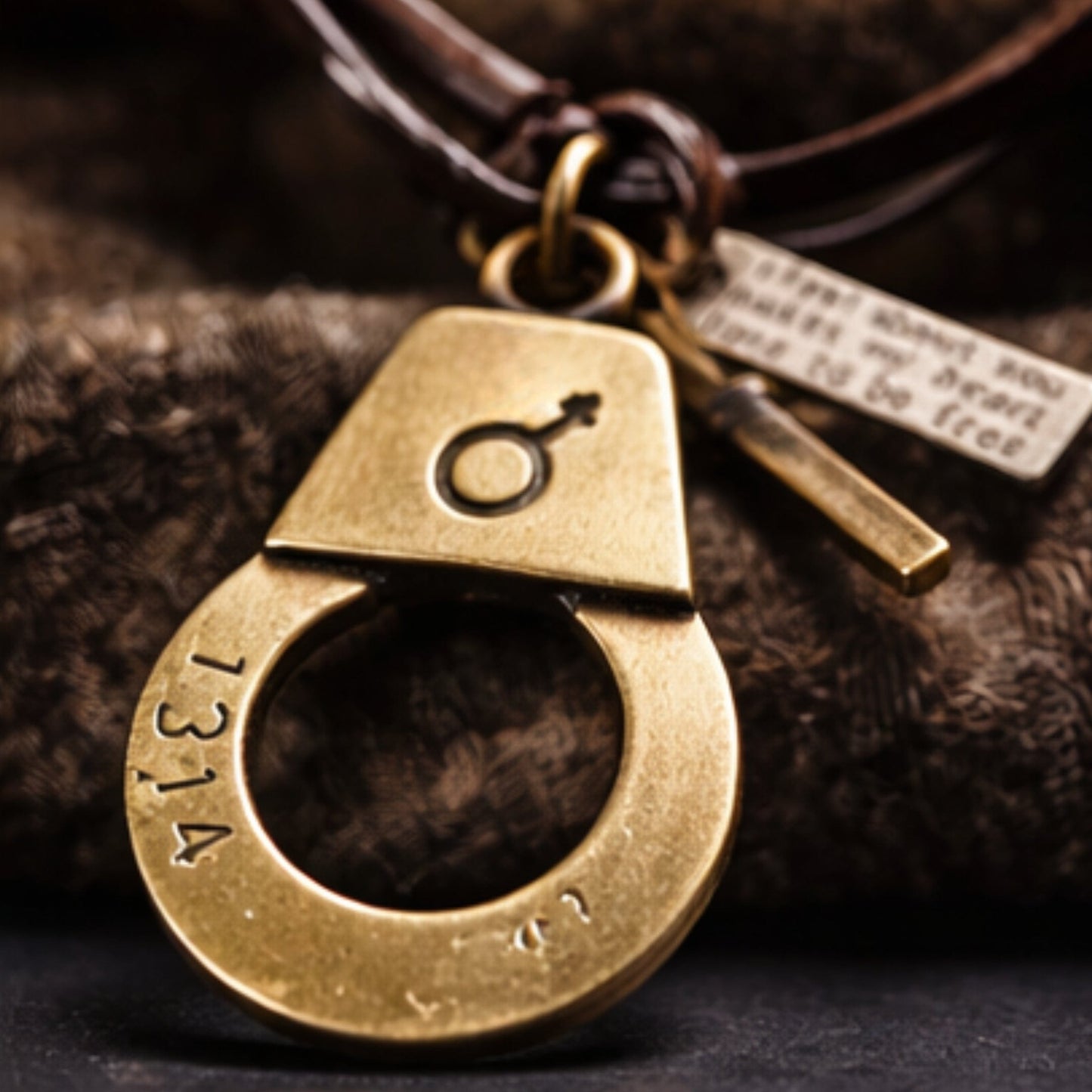 FREEDOM CUFF - Titanium Steel Pendant with Adjustable Leather Rope for Men & Boys - THE MEN THING