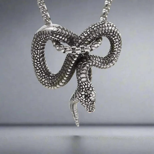 FURIOUS INFINITY SNAKE - Alloy Pendant with Pure Stainless Steel 24inch Round Box Chain, European trending Style for Men & Boy — SS Pendant/ Necklace for Men | THE MEN THING
