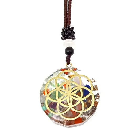 GEMNOTIC -- Natural Crystal necklace with 30 inch Adjustable Rope Chain for Men & Boys - THE MEN THING