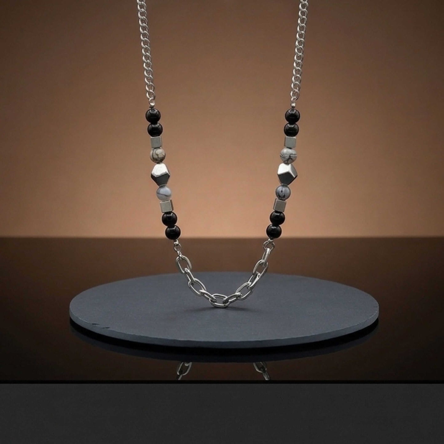 GEO NOIR - 8mm Pure Stainless Steel 20 to 22inch Adjustable Cuban Chain for Men & Boys - THE MEN THING