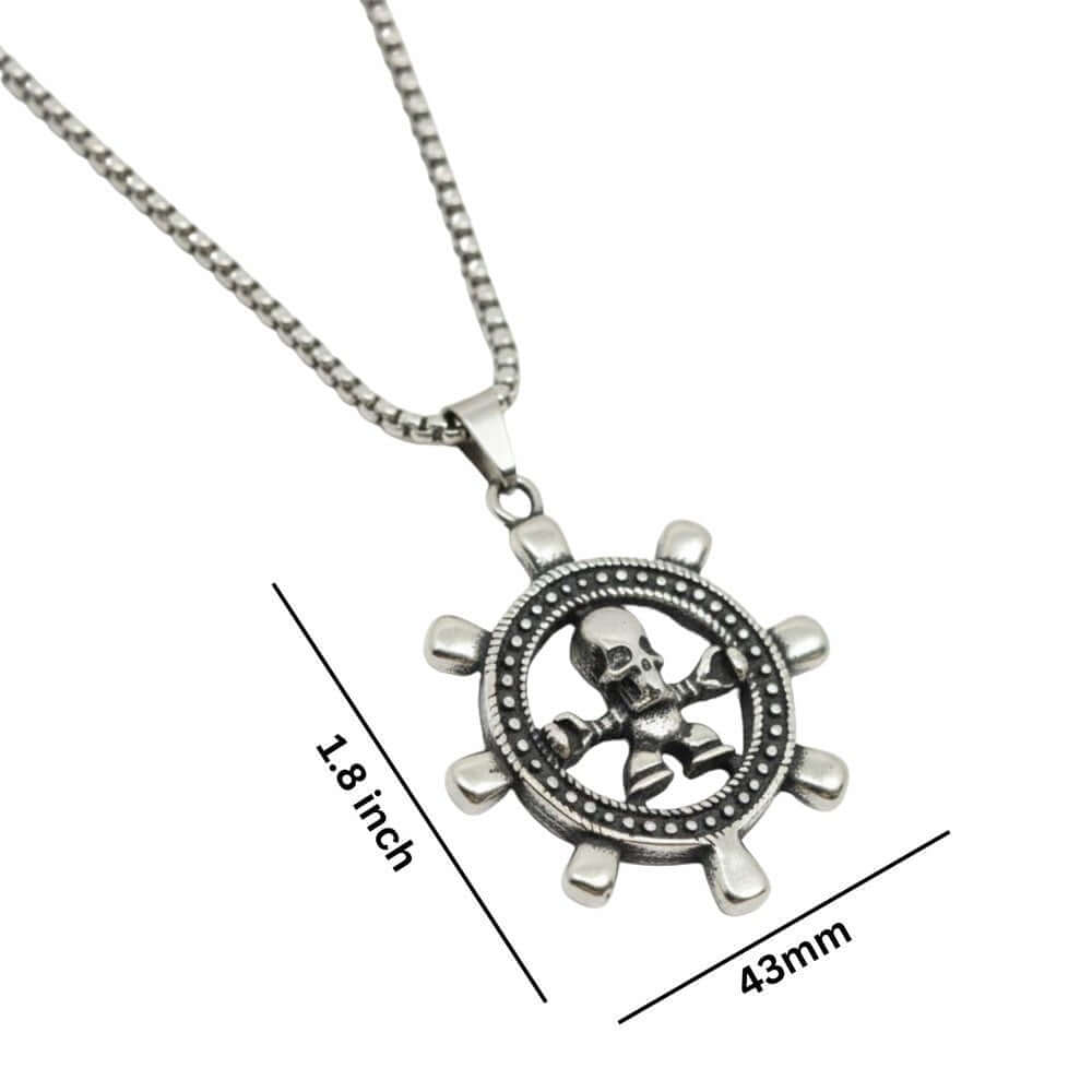 GHOST HELM - 43mm Titanium Steel Pendant with 24inch Round Box 5mm Chain for Men & Boys — SS Pendant/ Necklace for Men | THE MEN THING