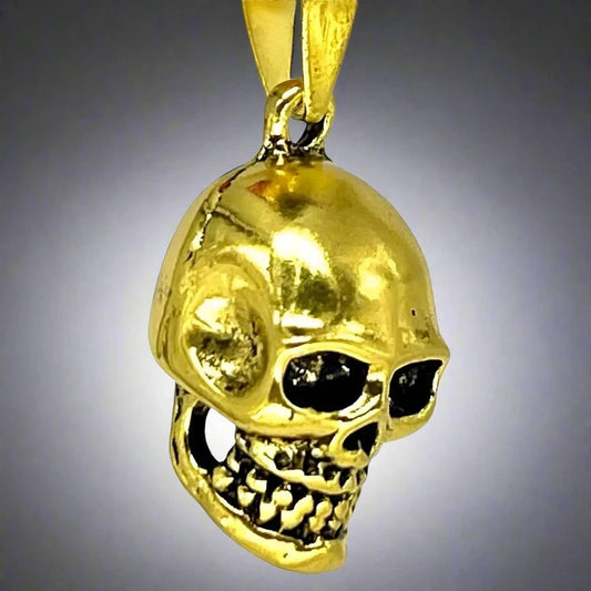 GILDSKULL (Gold Tone) - Alloy Pendant with Pure Stainless Steel 24inch Round Box Chain, European trending Style for Men & Boy — SS Pendant/ Necklace for Men | THE MEN THING