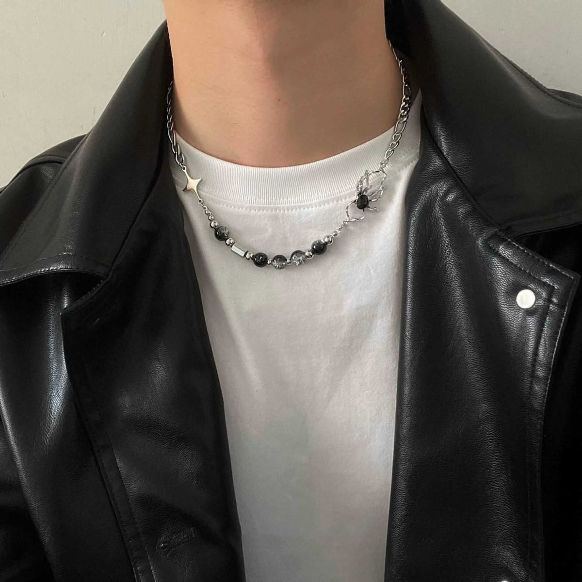 GOTHIC SPIDER - Titanium Steel Pendant with 17 to 20inch Adjustable Cube 8mm Chain for Men & Boys — SS Pendant/ Necklace for Men | THE MEN THING