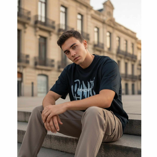 GRUNGE FADE Oversized T-Shirt - Black — for Men | THE MEN THING