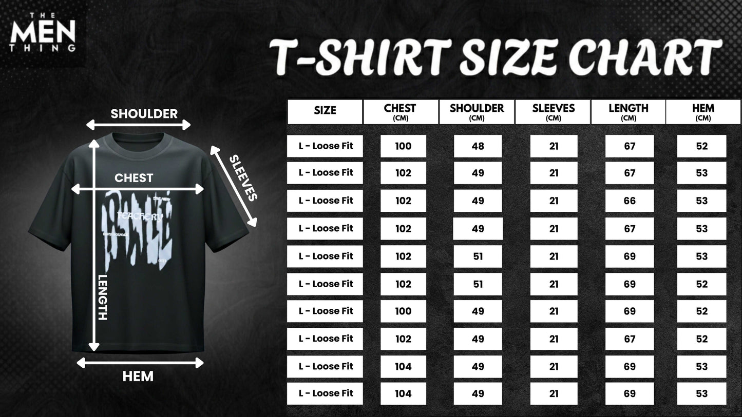 GRUNGE FADE Oversized T-Shirt - Black — for Men | THE MEN THING