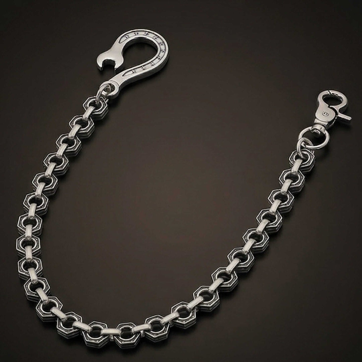HEX FORGE - Antique Steel 15mm Titanium Steel Skull Heavy Biker Chain for Jeans with Lobster Clasps for Men & Boys - 19 inch — Biker Fashion for Men | THE MEN THING