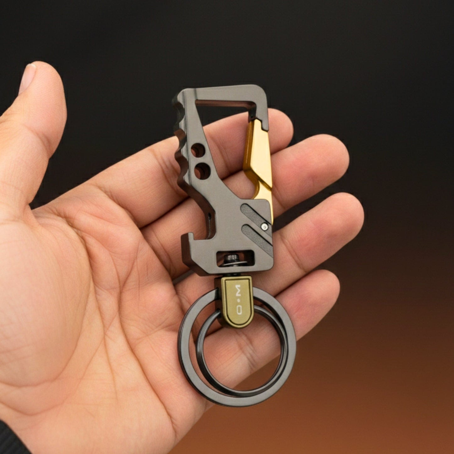 HEXAGRIP - GUNMETAL GREY - Stainless Steel Keychain for Men & Boy - THE MEN THING