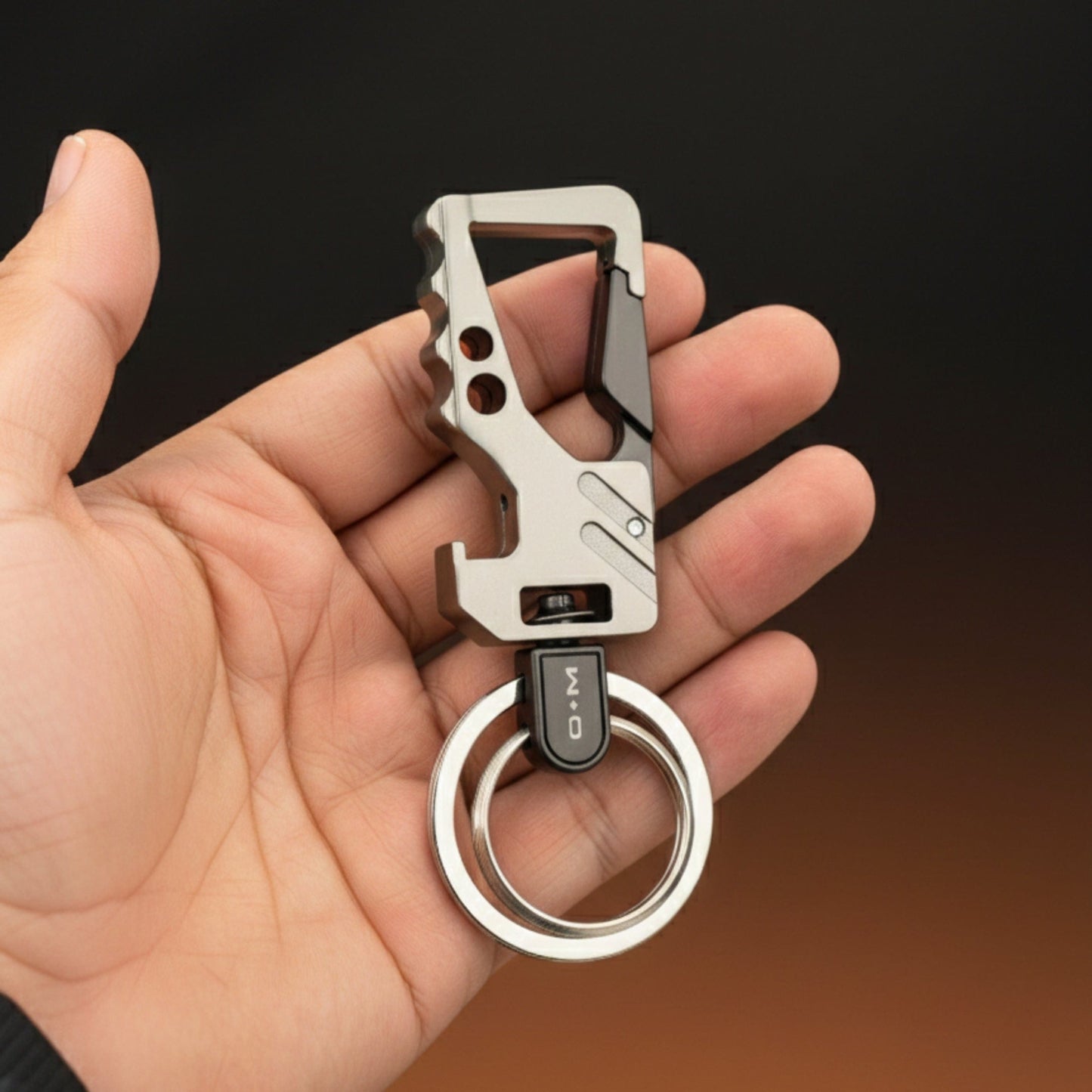 HEXAGRIP - MATTE STEEL - Stainless Steel Keychain for Men & Boy - THE MEN THING