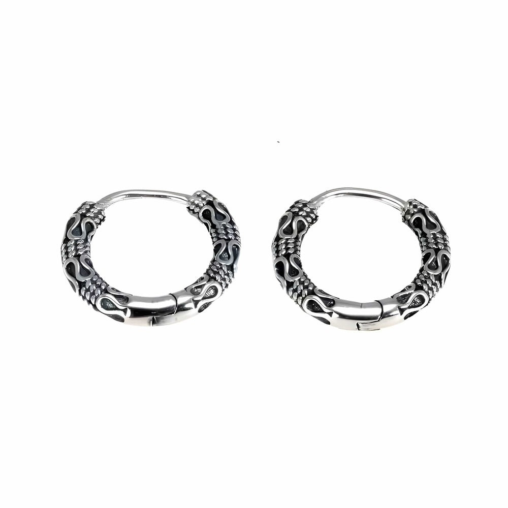 INFERNO COIL - 10mm Pure Titanium Steel Hoop Earrings for Men & Boys (2pcs) - THE MEN THING