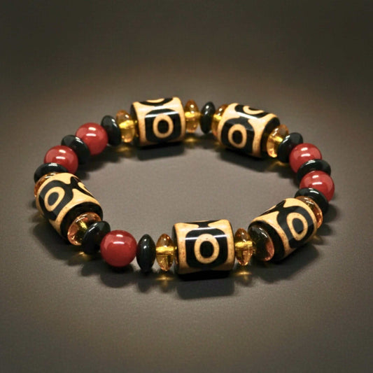 INFERNO TOTEM - 16mm Beads Bracelet with Natural Stone - Adjustable Bracelet — Bead Bracelets for Men | THE MEN THING
